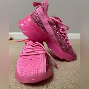 Hot pink rhinestone steven madden